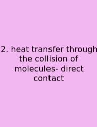 2. Heat Transfer Through The Collision Of Molecules- Direct Contact
