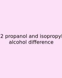 2 Propanol And Isopropyl Alcohol Difference