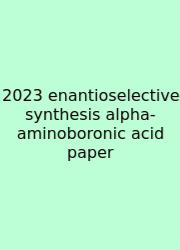 2023 Enantioselective Synthesis Alpha-aminoboronic Acid Paper