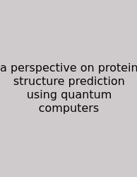 A Perspective On Protein Structure Prediction Using Quantum Computers