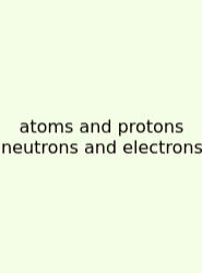 Atoms And Protons Neutrons And Electrons