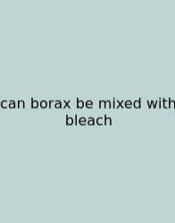 Can Borax Be Mixed With Bleach