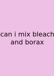 Can I Mix Bleach And Borax