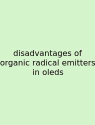 Disadvantages Of Organic Radical Emitters In Oleds