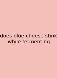 Does Blue Cheese Stink While Fermenting