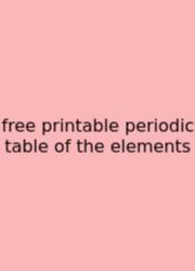 Free Printable Periodic Table Of The Elements
