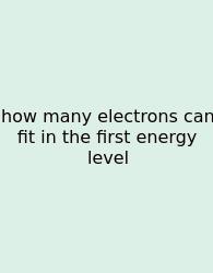 How Many Electrons Can Fit In The First Energy Level