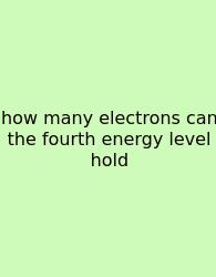 How Many Electrons Can The Fourth Energy Level Hold