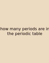 How Many Periods Are In The Periodic Table