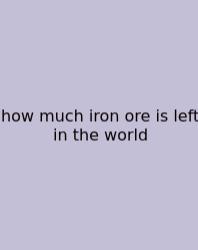 How Much Iron Ore Is Left In The World