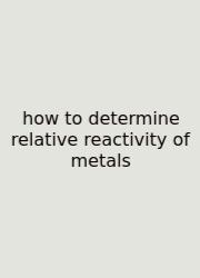 How To Determine Relative Reactivity Of Metals