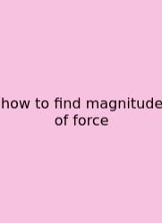 How To Find Magnitude Of Force