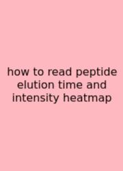 How To Read Peptide Elution Time And Intensity Heatmap