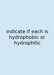 Indicate If Each Is Hydrophobic Or Hydrophilic