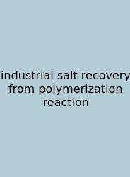 Industrial Salt Recovery From Polymerization Reaction