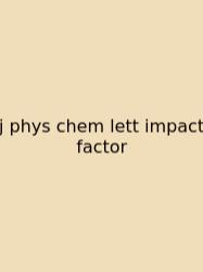 J Phys Chem Lett Impact Factor