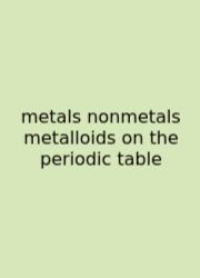 Metals Nonmetals Metalloids On The Periodic Table