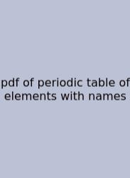 Pdf Of Periodic Table Of Elements With Names