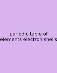 Periodic Table Of Elements Electron Shells