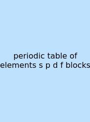 Periodic Table Of Elements S P D F Blocks