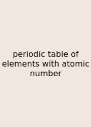 Periodic Table Of Elements With Atomic Number