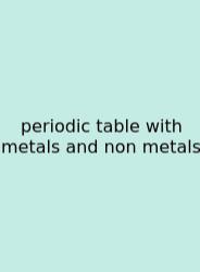 Periodic Table With Metals And Non Metals