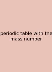 Periodic Table With The Mass Number