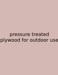 Pressure Treated Plywood For Outdoor Use