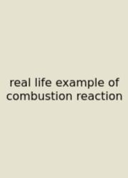 Real Life Example Of Combustion Reaction