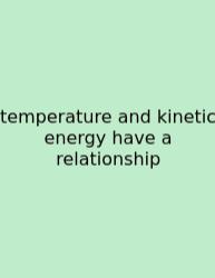 Temperature And Kinetic Energy Have A Relationship