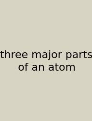 Three Major Parts Of An Atom