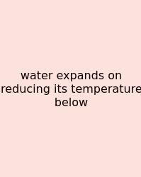 Water Expands On Reducing Its Temperature Below