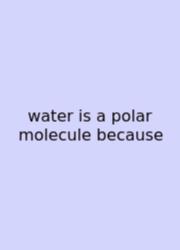 Water Is A Polar Molecule Because