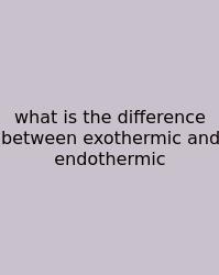 What Is The Difference Between Exothermic And Endothermic