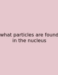 What Particles Are Found In The Nucleus
