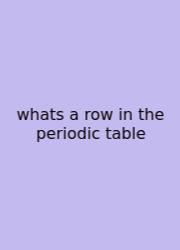 Whats A Row In The Periodic Table