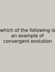Which Of The Following Is An Example Of Convergent Evolution