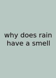 Why Does Rain Have A Smell